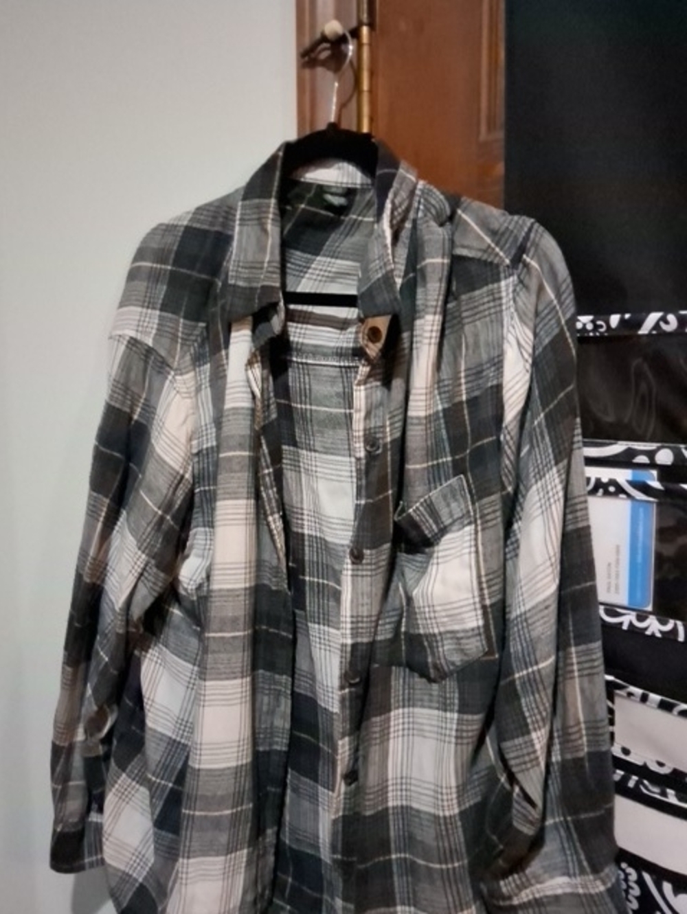 wild fable Green and White Plaid Button-Down Shirt